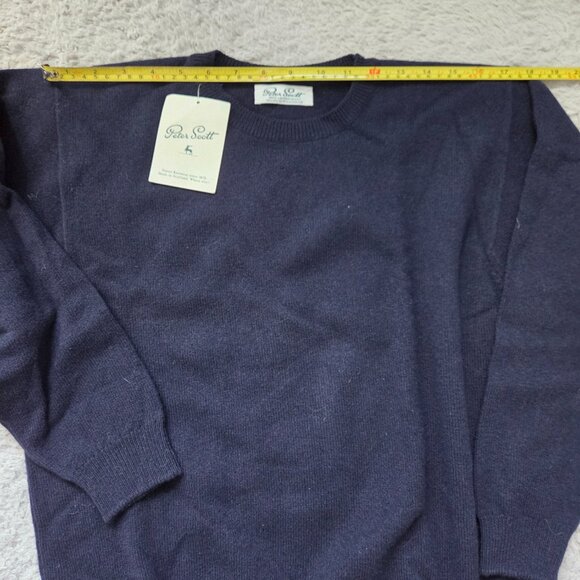 NWT Peter scott made in Scotland 100% lambswool sweater navy blue - Picture 2 of 5